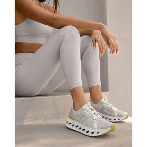 On CloudEclipse Running Sneakers Gray Lime Green Cushioned Performance Athletic